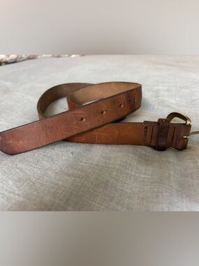 Orvis Brown Leather Men’s Belt with Brass Buckle